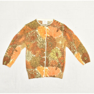 VTG Angelon by Darlene Women Cardigan Sweater Wool Orange M Angora Rabbit Hair